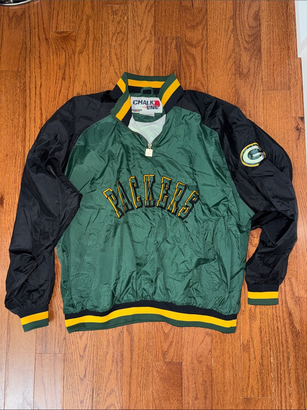 Vintage Chalk Line Green & Black Green Bay Packers 1/4 zip